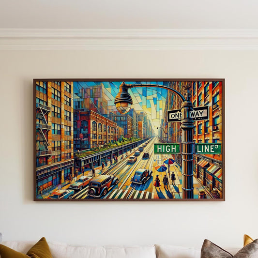The High Line Wall Art Print - NYC Travel Poster, New York City Decor, USA Gift, Housewarming & Home Office Decoration