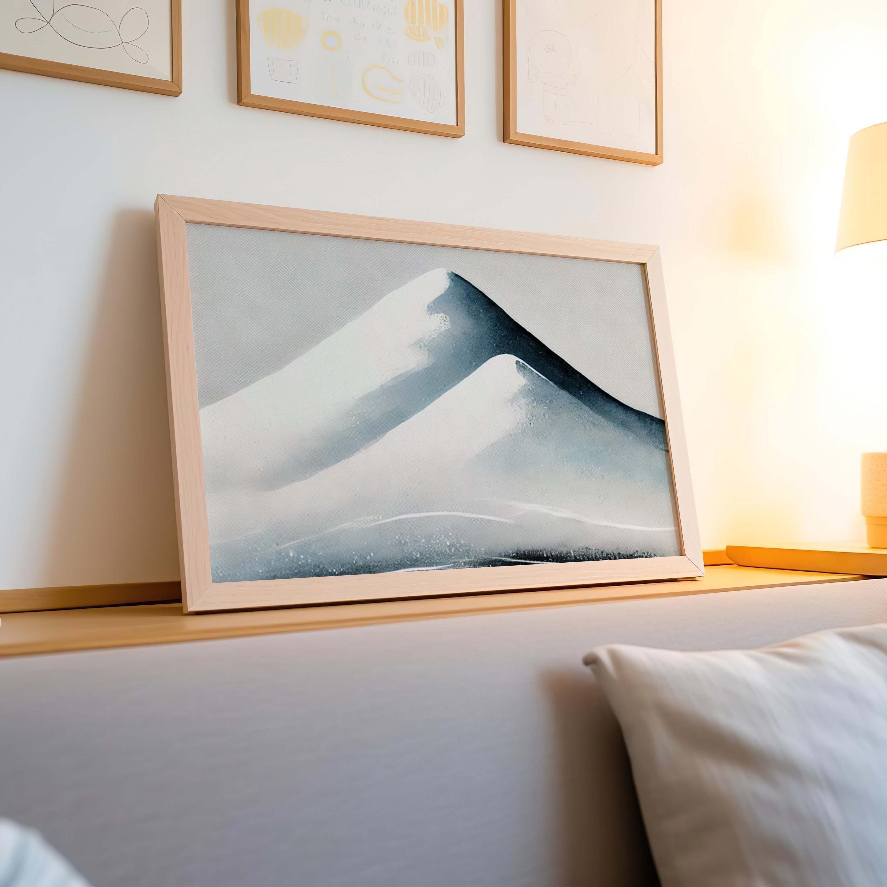 Mountain Print Snowy Winter Landscape