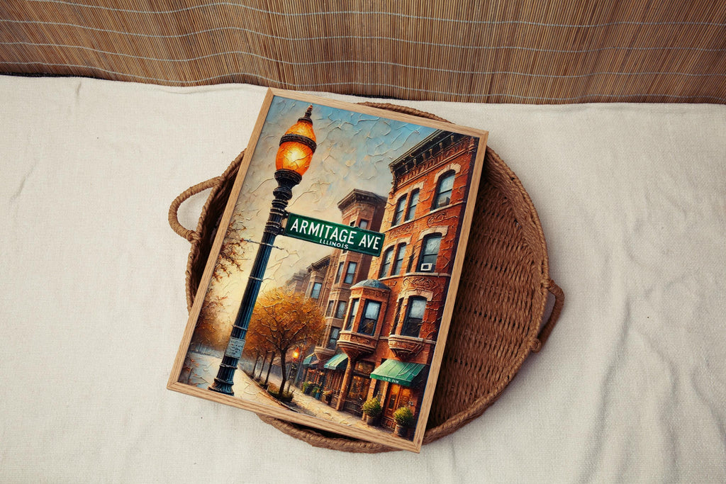 Armitage Street Sign Print: Chicago Lincoln Park Travel Poster