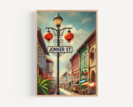 Print Jonker St Wall Art - Malacca Travel Poster, Malaysian Souvenir, Housewarming Gift, Jonker Street Print, Travel Wall Decor