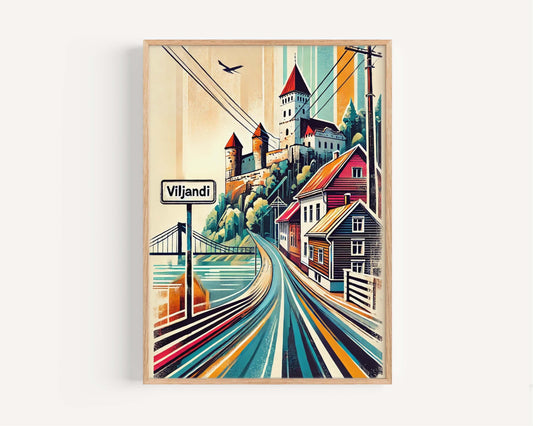 Viljandi Art Print – Estonia City Wall Art, Travel Poster, European Home Decor, Housewarming Gift, Viljandi Travel Print, Estonia Art Decor