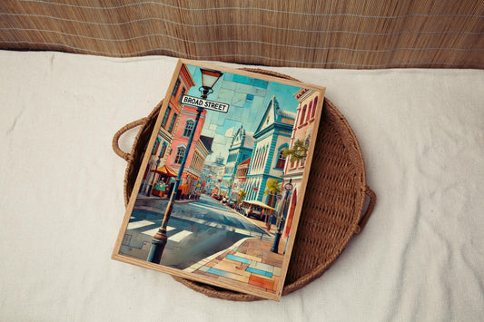 Barbados Broad Street Wall Art - Caribbean Travel Print, Barbados Gift & Souvenir, Housewarming Poster, Tropical Island Home Decor