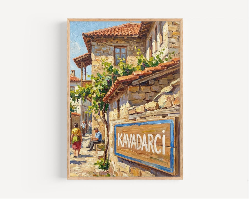 Kavadarci Oil Painting Art Print: North Macedonia Street Sign Travel Poster