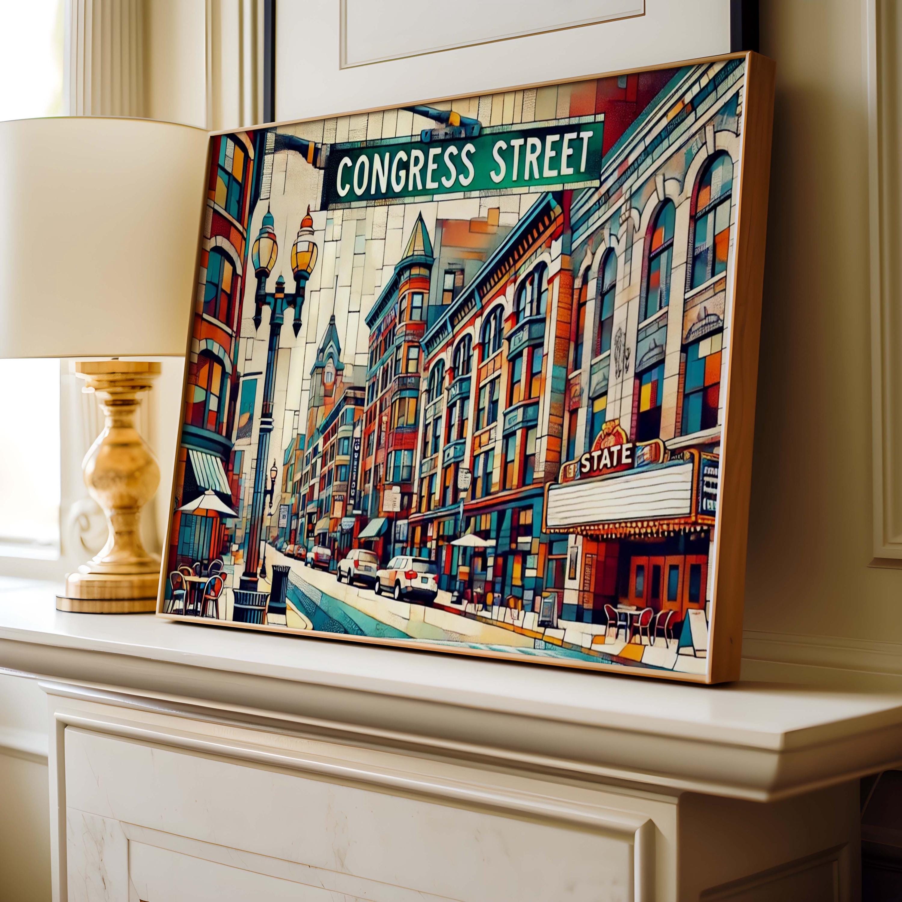 Congress Street Wall Art - Portland, Maine, USA