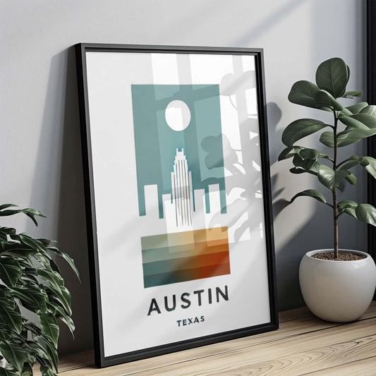 Texas Art Austin Wall Print Travel Home Decor Texas Gift College Graduation Housewarming Gift
