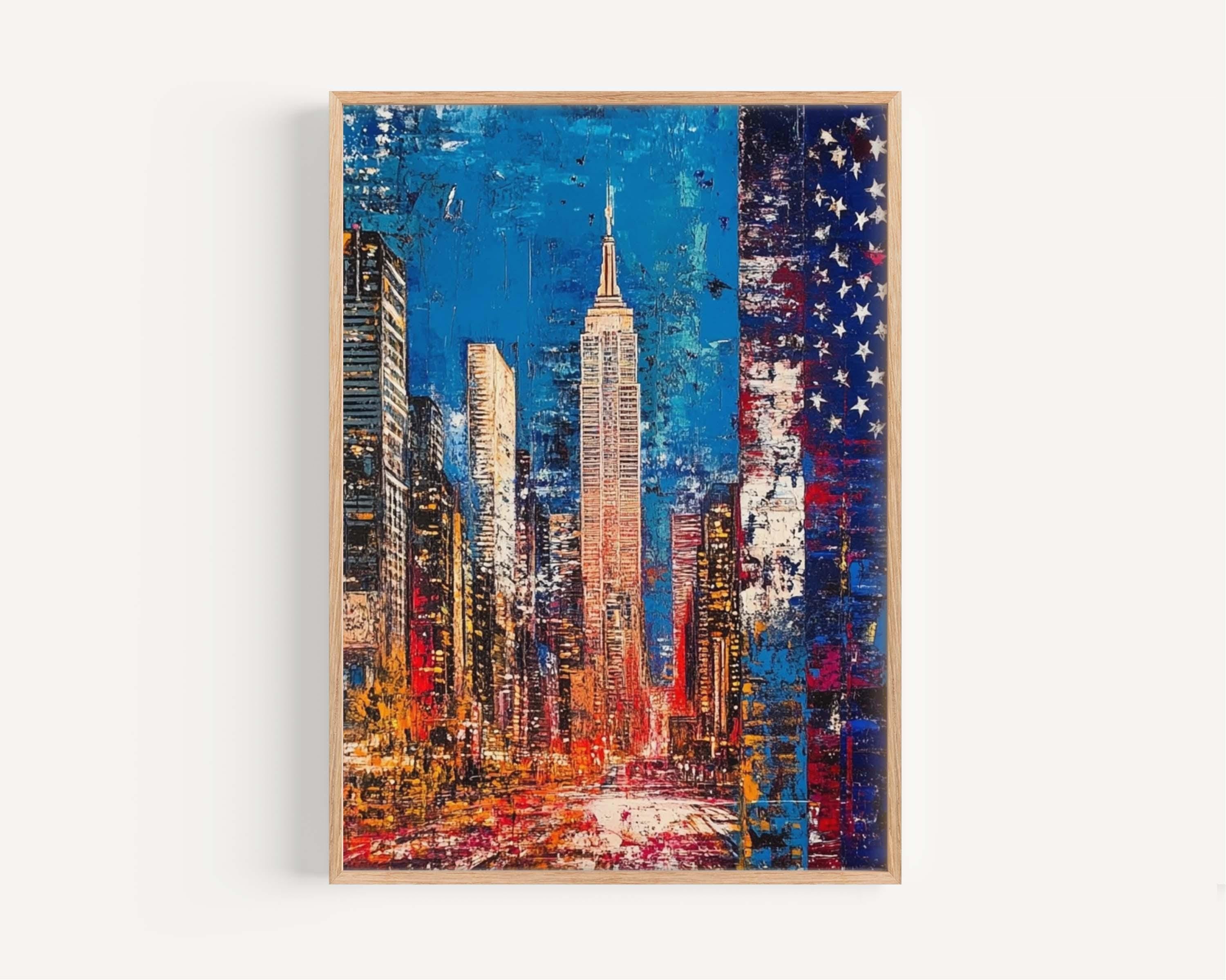 City Skyline Poster Patriotic - USA