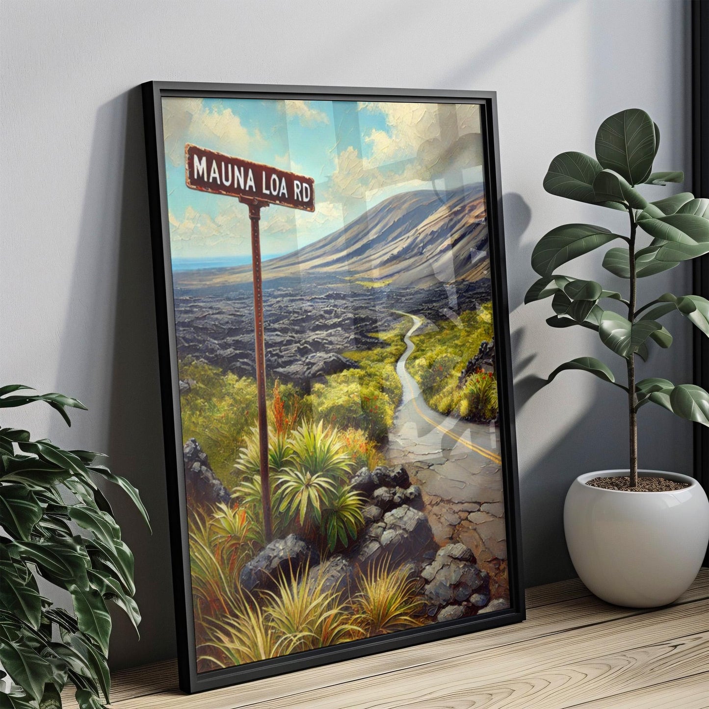 Mauna Loa Rd Wall Art - Hawaii Travel Print, Mauna Loa Road Poster, Tropical Decor, Housewarming Gift, American Art, Hawaii Gift Idea