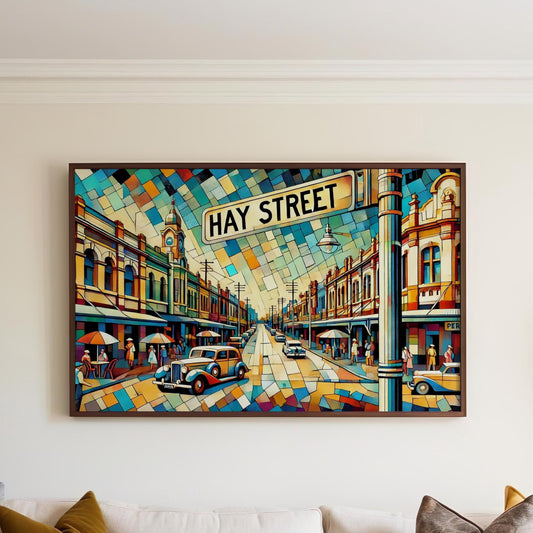 Hay Street Print Perth Wall Art, Western Australia Travel Poster, Australia Home Decor, Housewarming Gift, Hay St Street Art, Travel Print