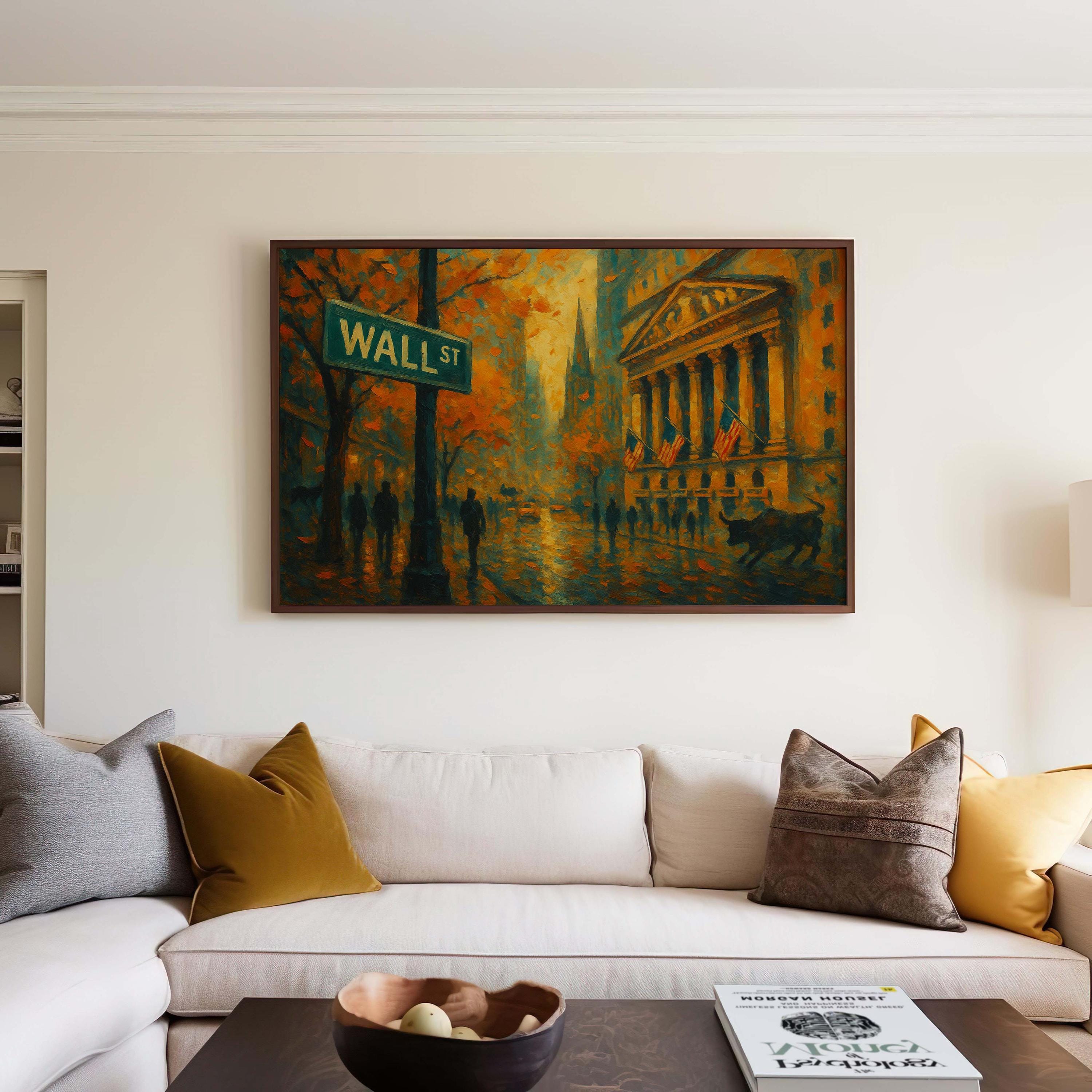 Wall Street Autumn Print – New York Stock Exchange, Financial Art