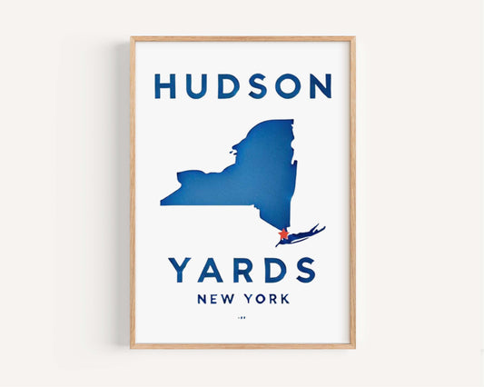 New York Art Hudson Yard Wall Print, NYC Travel Home Decor, Housewarming & College Gift, Modern Cityscape Illustration, NY Apartment Artwork