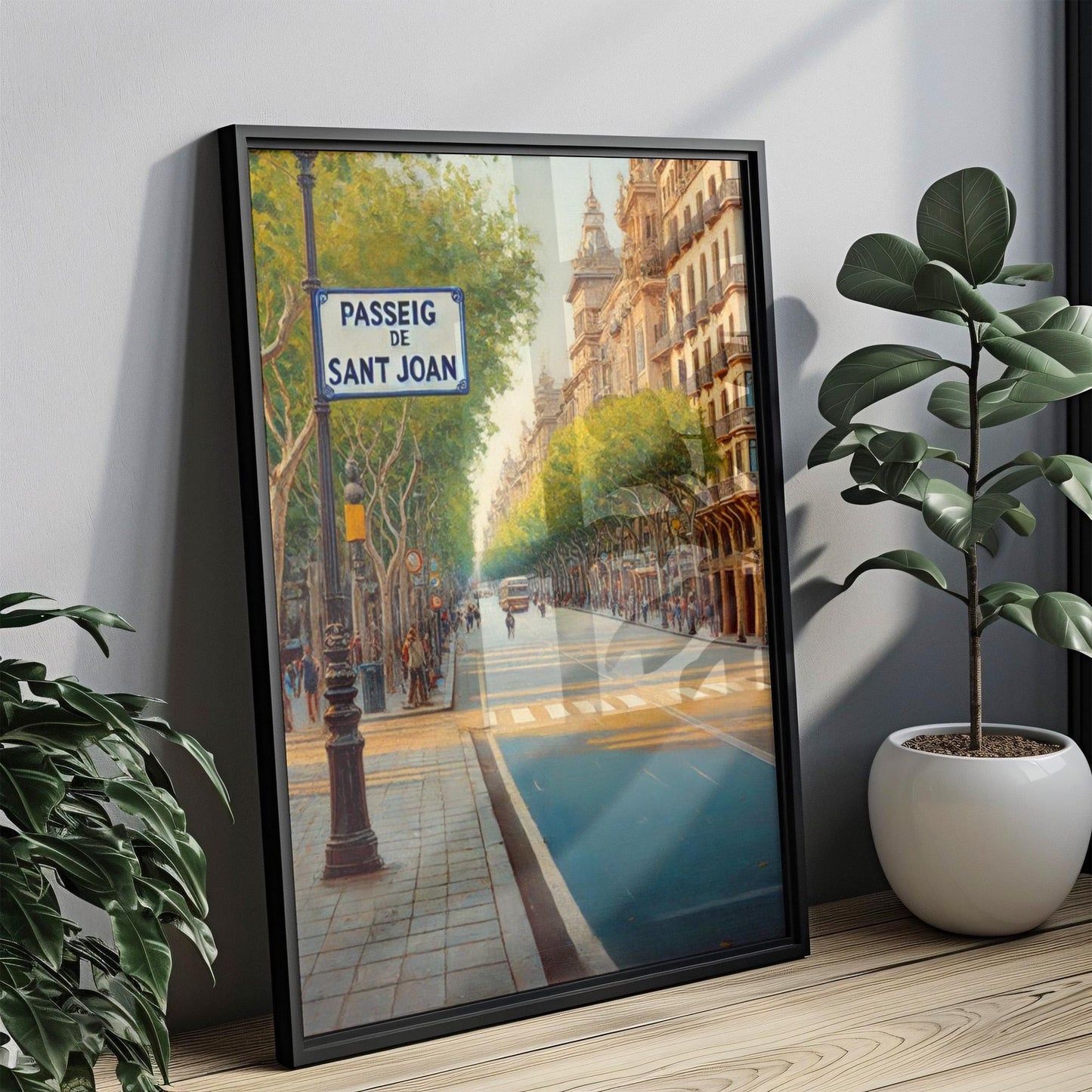 Barcelona Street Sign Print: Passeig de Sant Joan, Spain Travel Art