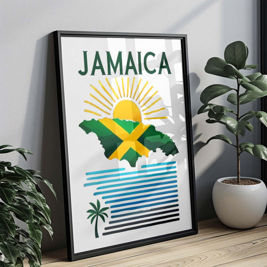 Jamaica Print Tropical Wall Art, Travel Decor, College Dorm & Housewarming Gift, Vibrant Jamaica Home Decor, Island-Inspired Artwork