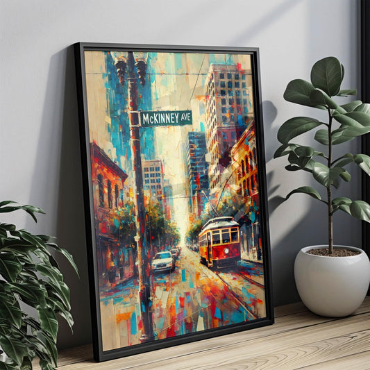 Texas Mckinney Ave Wall Art - Dallas Travel Print, Housewarming Gift & Texas Artwork Poster