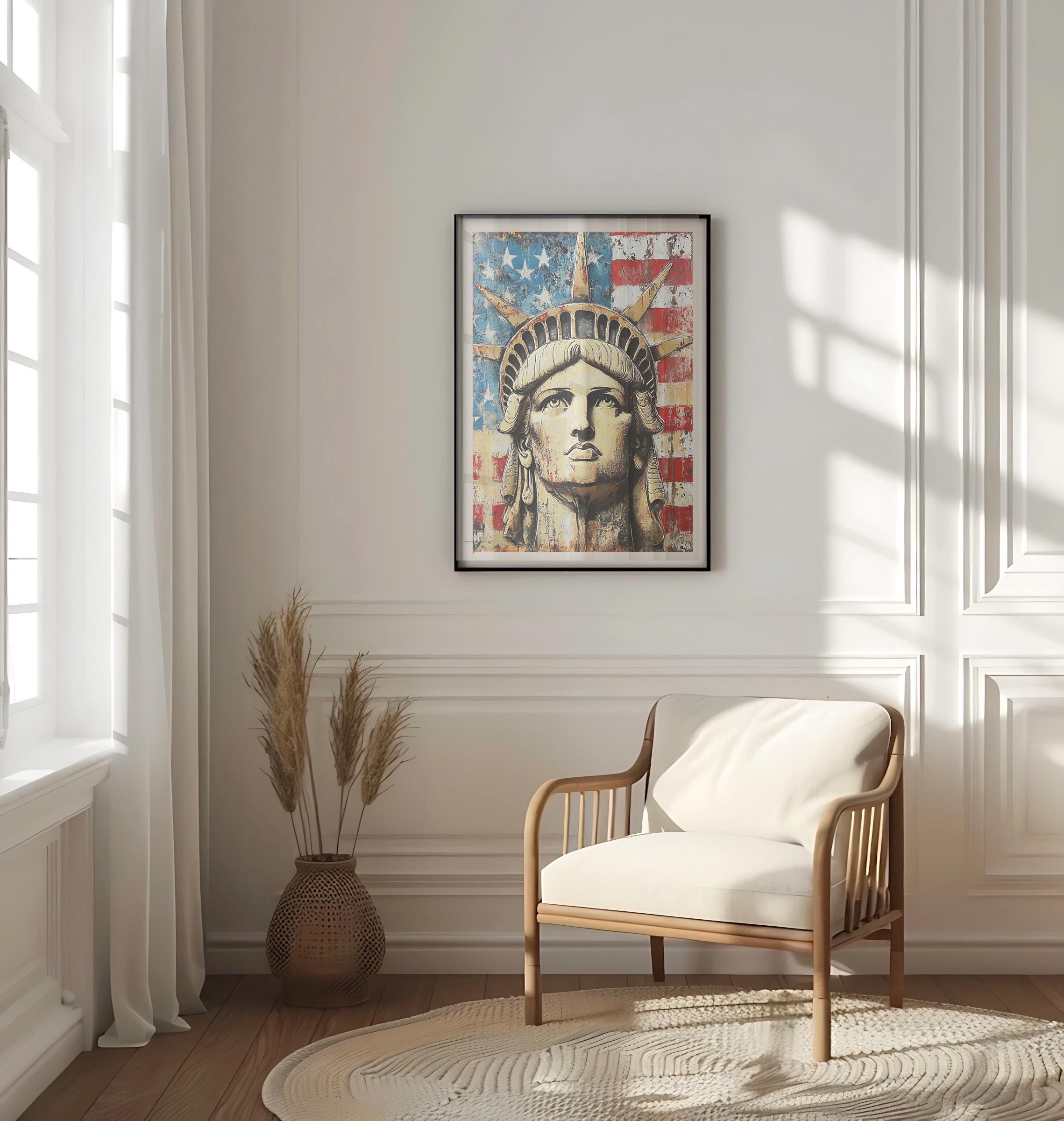 American Statue Wall Art Abstract - USA