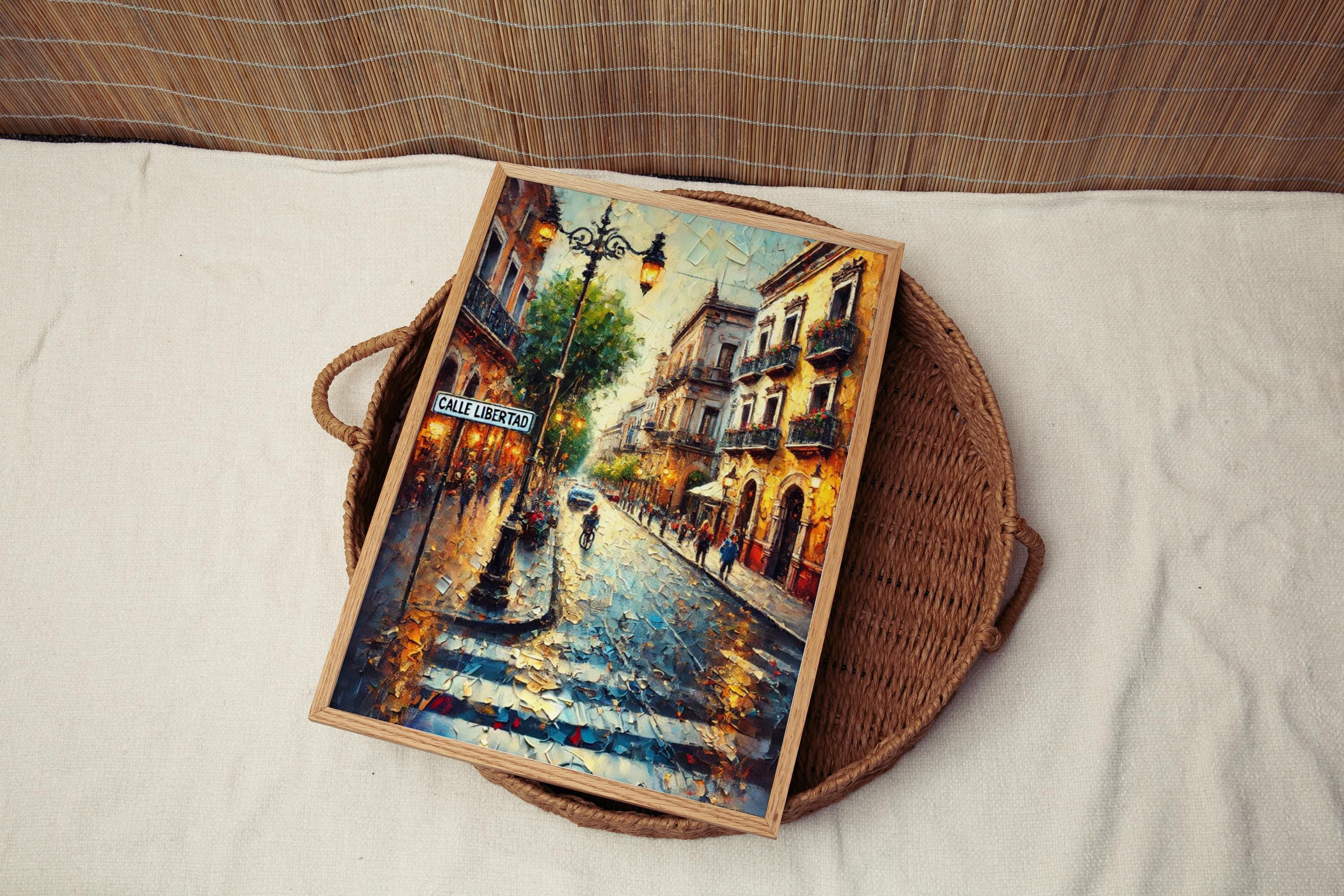 Guadalajara Calle Libertad Wall Art - Mexico Travel Print, Housewarming Gift, Mexican Poster, Mexico City Home Decor