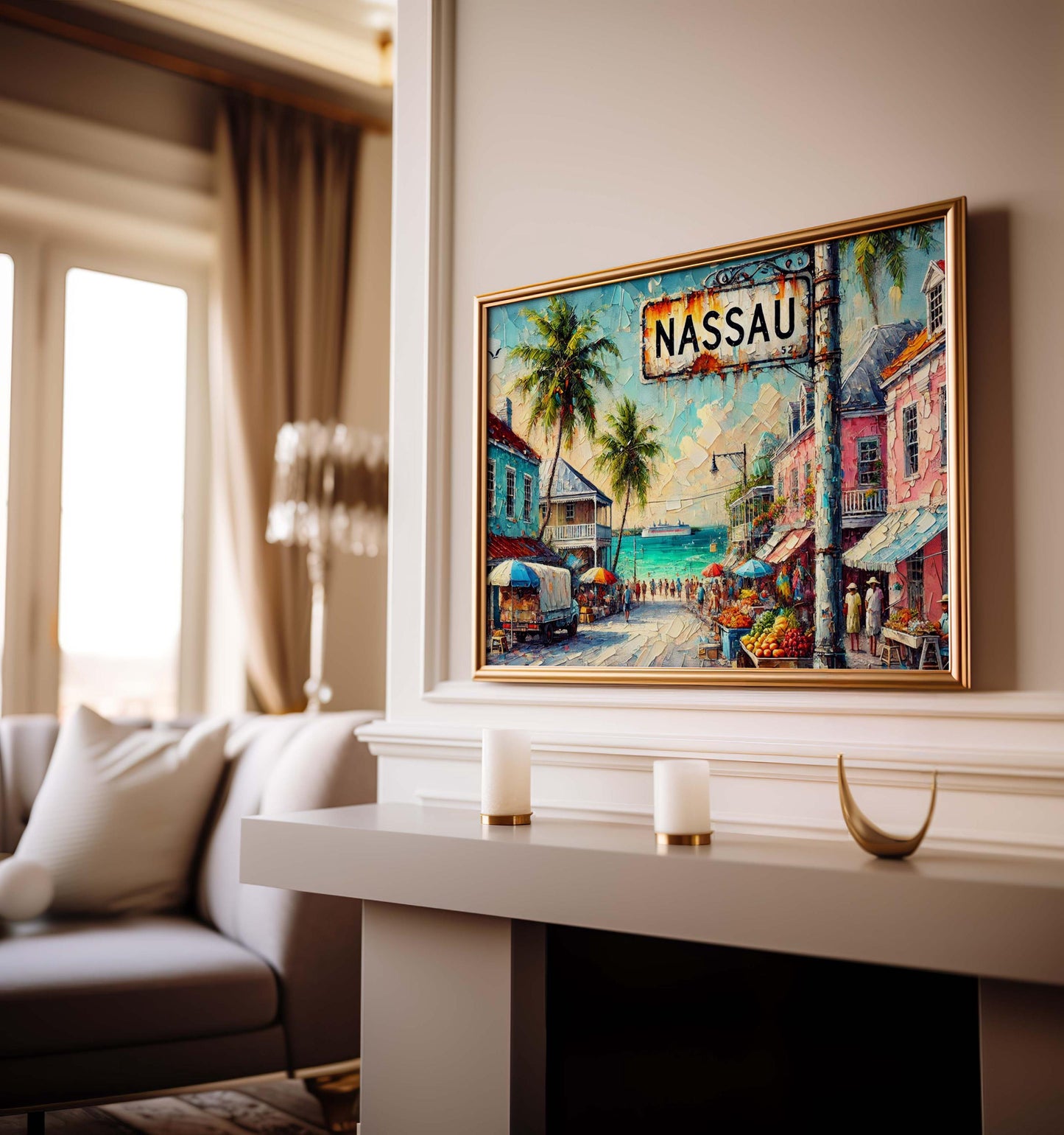 Nassau Bahamas Art Print: Tropical Island Coastal Decor