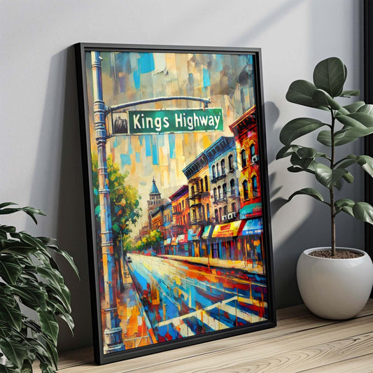 Kings Highway Print - Brooklyn Wall Art Travel Poster, New York Artwork, Housewarming Gift, Kings Highway Travel Print, Brooklyn Gift