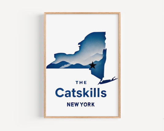 The Catskills Wall Art Print - New York Travel Decor, NY Gift, College Dorm Room, Housewarming & Home Decoration