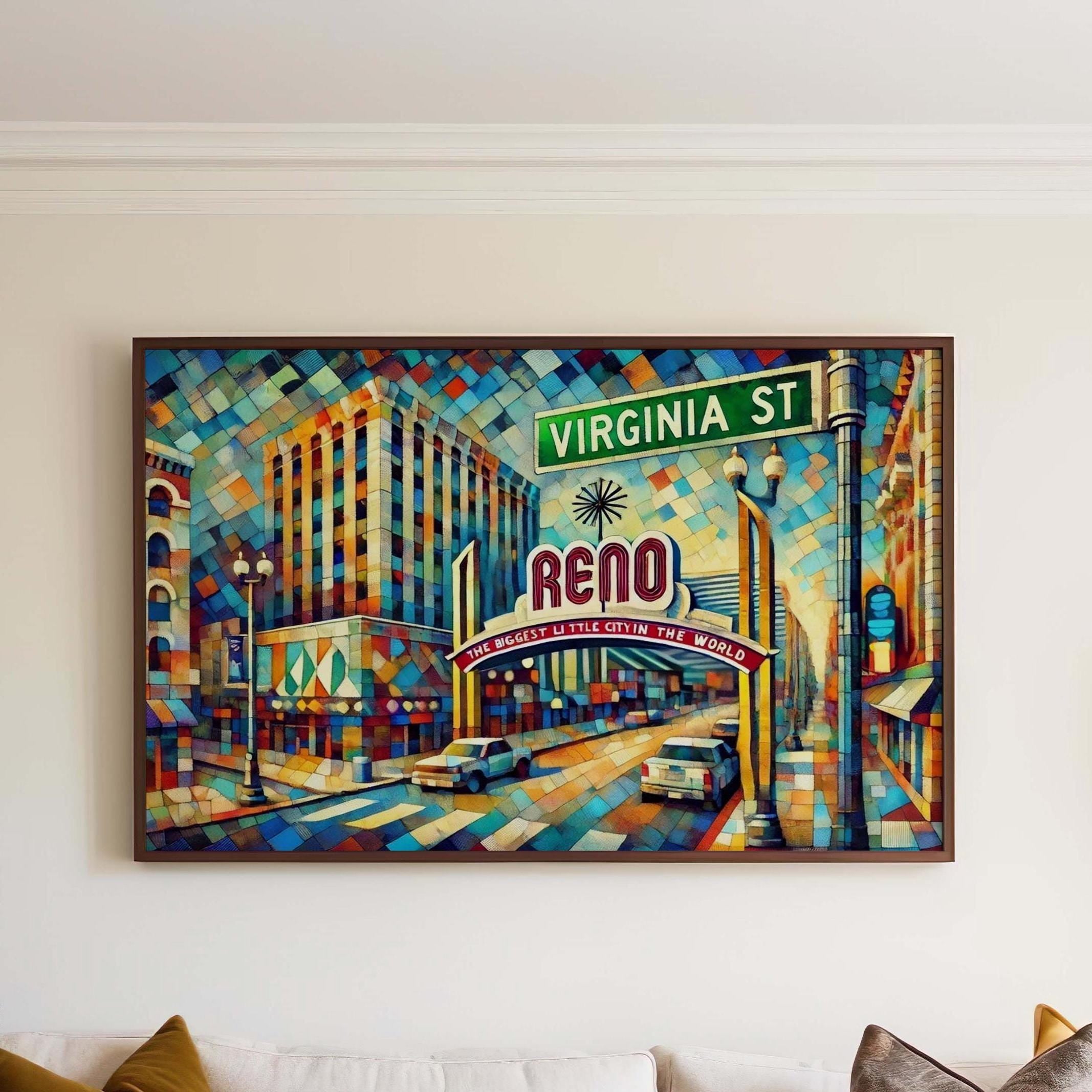 Virginia Street Print - Reno, Nevada, USA