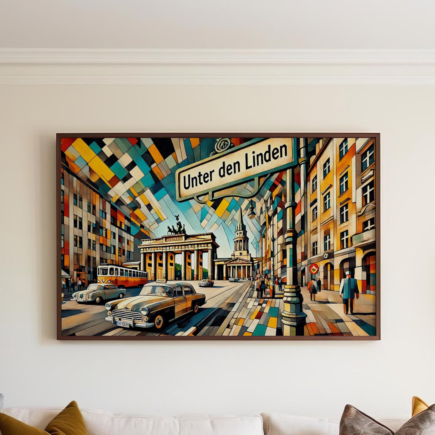 Unter den Linden Wall Art Print - Berlin Travel Poster, Germany Home Decor, Housewarming Gift, Modern Cityscape Illustration