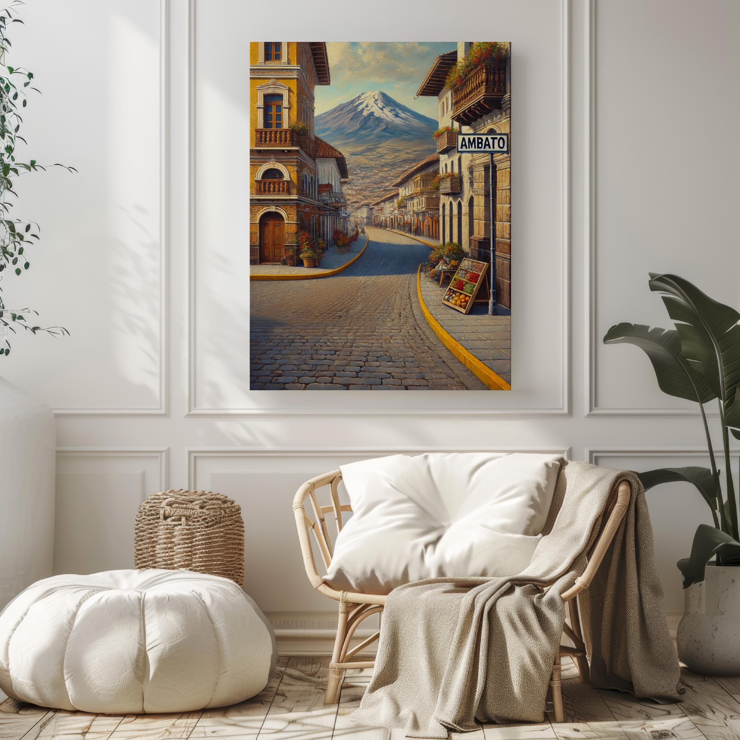 Ecuador Ambato Wall Art Print - Travel Poster South American Decor, Ecuador Gift & Housewarming Artwork