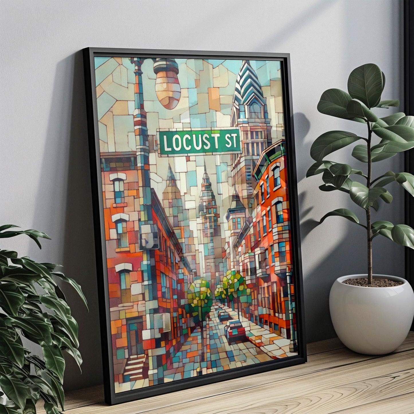 Locust Street Wall Art Philadelphia Print Pennsylvania Art Travel Poster Personalized Gift for Travelers Home Decor