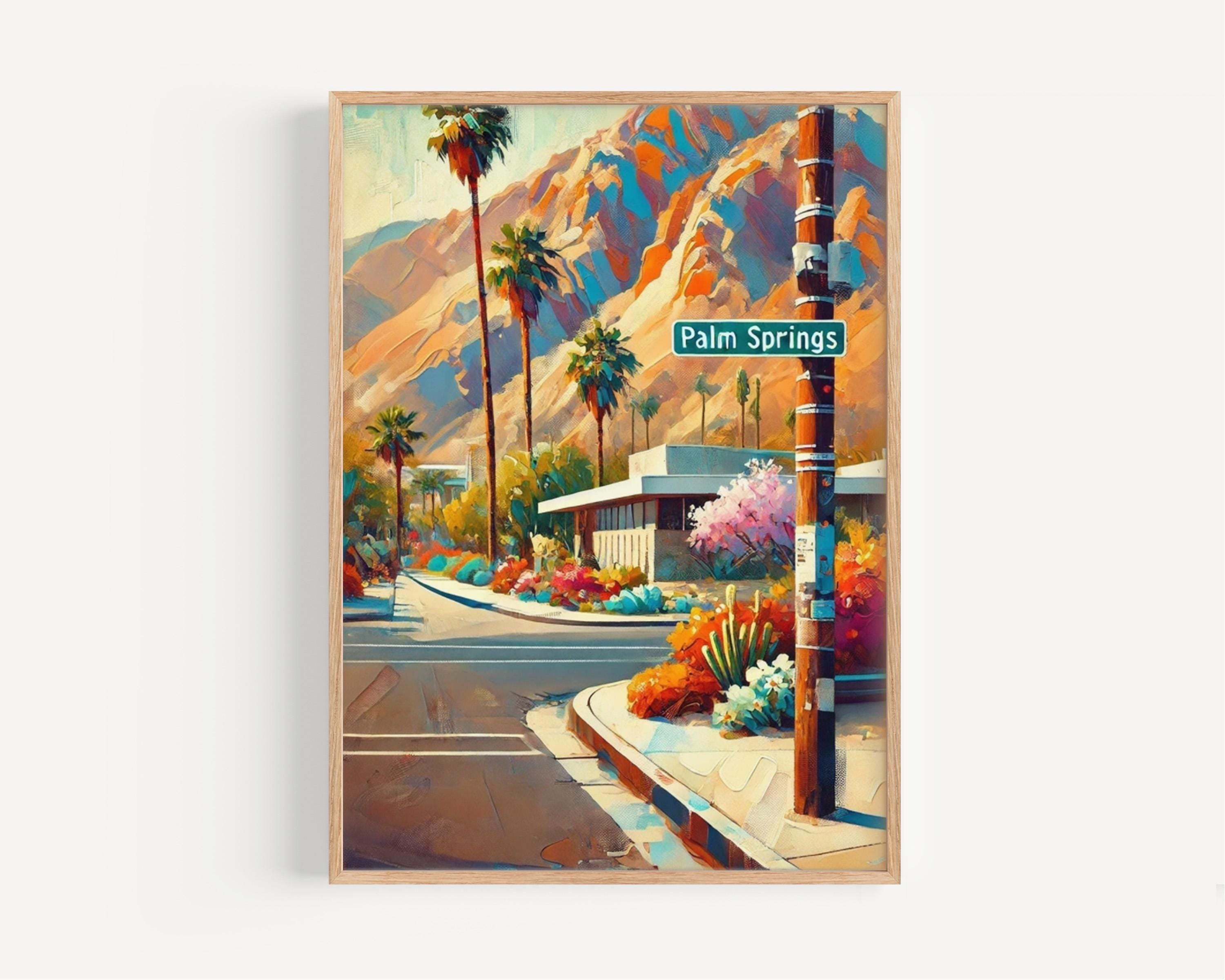 Palm Springs Retro Wall Art - Palm Springs, California, USA