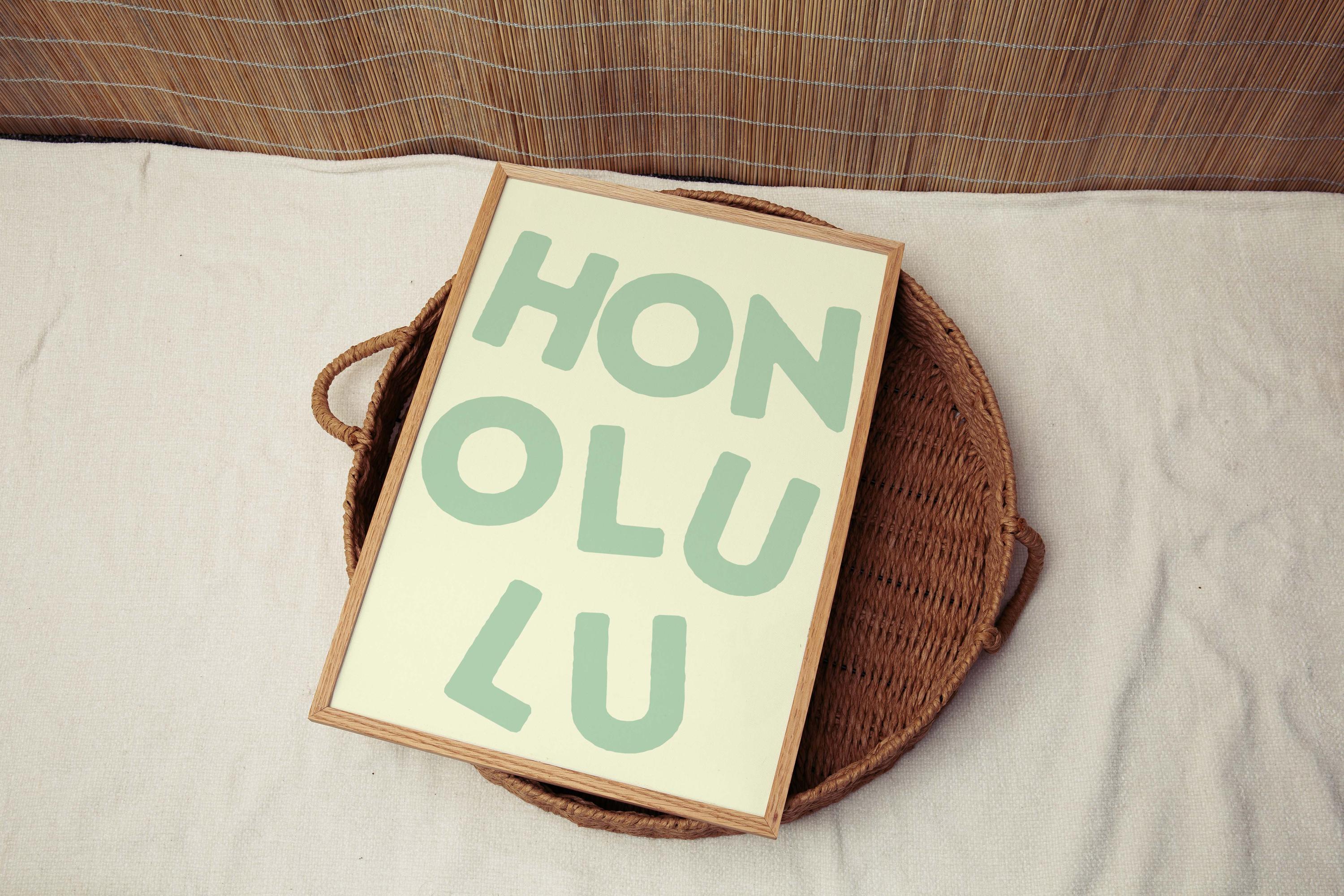 Dorm Honolulu Wall Art, Hawaiian Tiki Poster, Tropical Island Decor, Boho Dorm Room Artwork, Island Vibe Home Decor, Beachy Wall Print