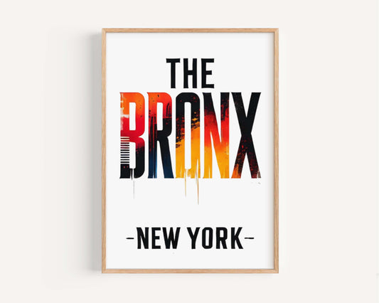 Bronx Print Wall Art - NYC Travel Decor, New York City Gift, College Dorm Room, Housewarming & Bronx Souvenir Poster