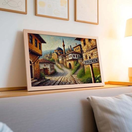 Prizren Art Print - Kosovo City Travel Poster, European Wall Art, Housewarming Gift, Prizren Map Artwork, Unique Kosovo Decor