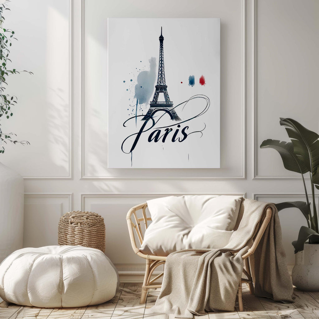 Eiffel Tower Print Paris Wall Art, Travel Decor, France Gift, Home & College Room Decor, Housewarming Present, Parisian Style Illustration