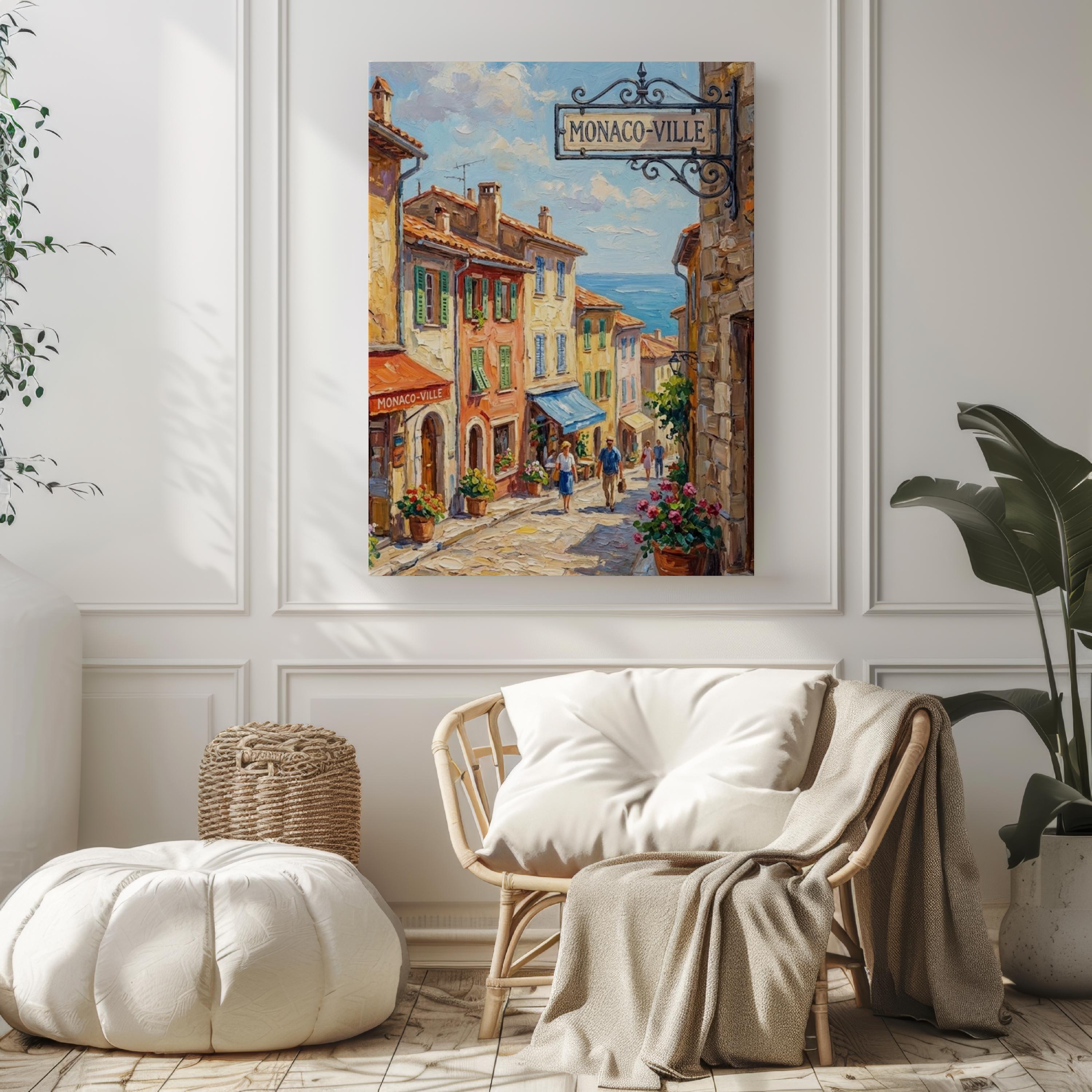 Monaco-Ville Wall Art Print: Historic Old Town Monaco Travel Poster