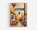 Higuera Street Oil Painting Art Print: San Luis Obispo California Street Sign Travel Poster