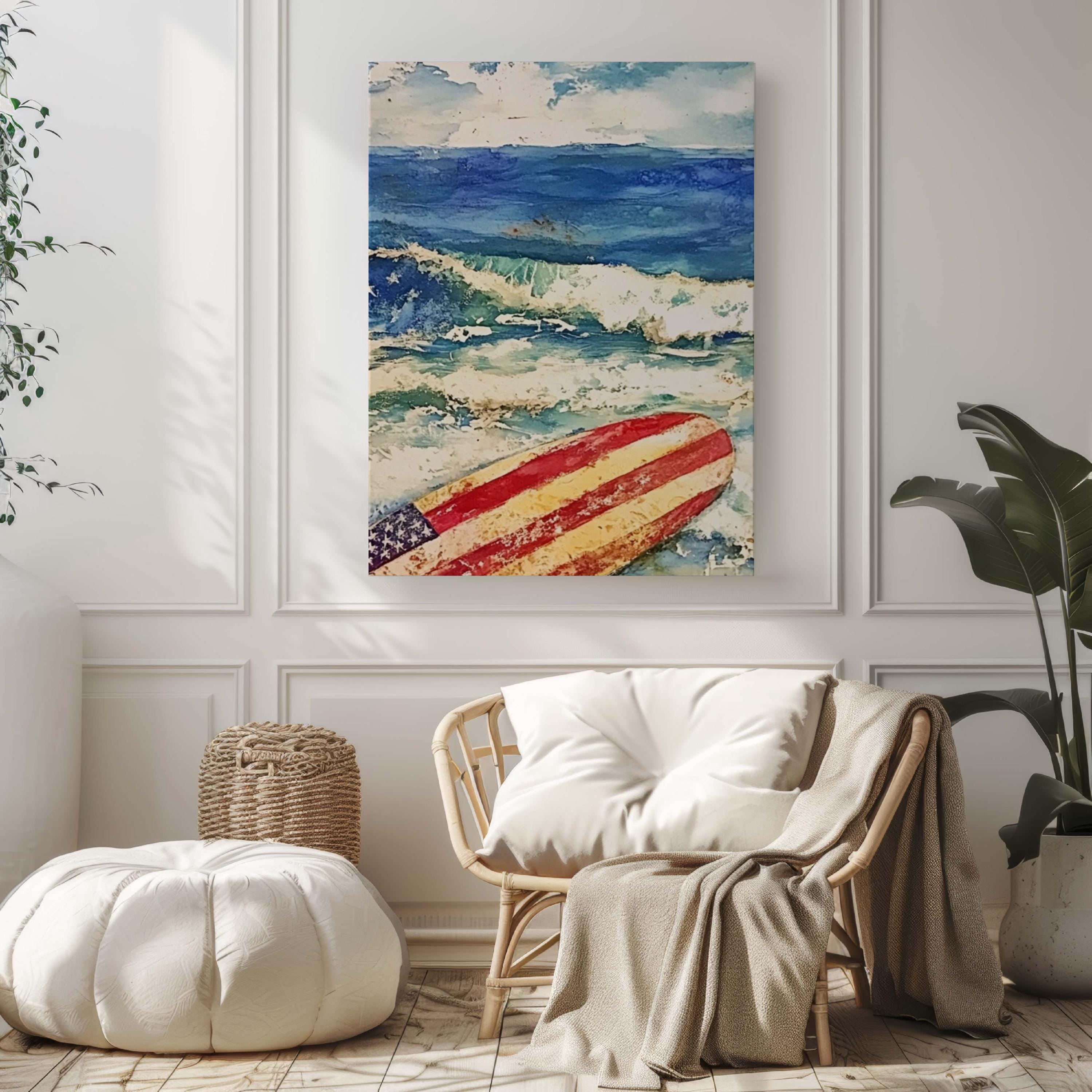 Surfing Wall Art Patriotic - United States