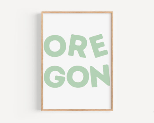 College Art Oregon Wall Art Print - Dorm Room Decor, Travel & Housewarming Gift, College Wall Artwork for Home