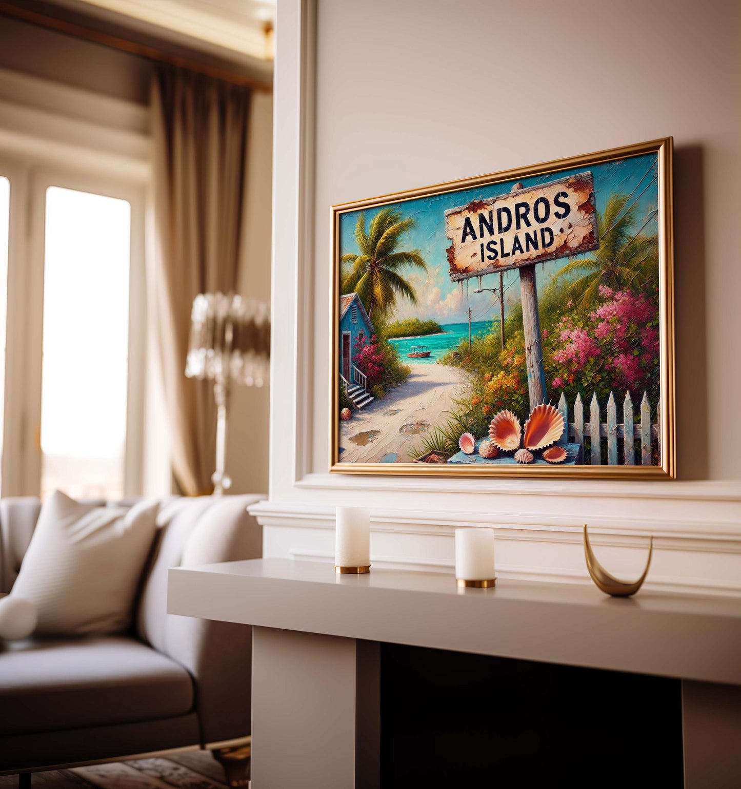Andros Island Bahamas Art Print: Tropical Coastal Decor