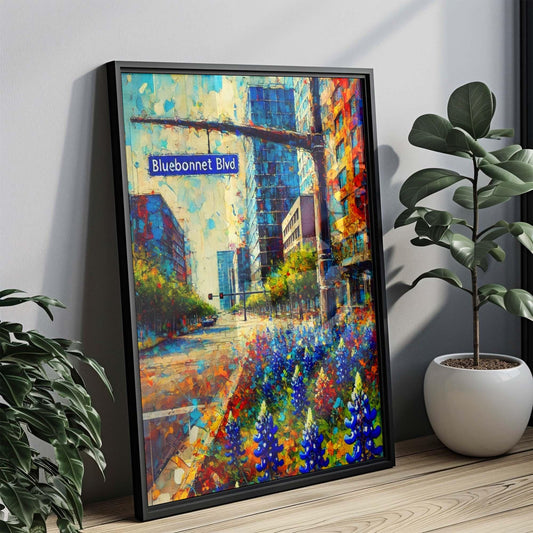 Bluebonnet Blvd Wall Art Baton Rouge Print Travel Poster LA Gift Housewarming Decor Baton Rouge Art Bluebonnet Blvd Print