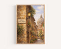 Borgo Santo Oil Painting Art Print: Rome Vatican Quarter Travel Poster