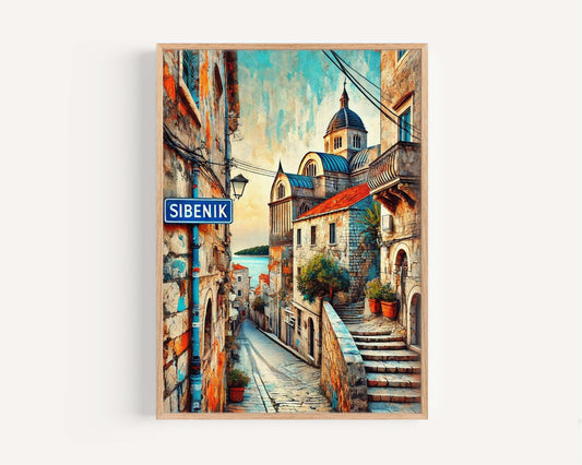 Sibenik Art Print - Croatian City Wall Art, Travel Poster, Europe Home Decor, Sibenik Gift, Housewarming & Vacation Memory Keepsake