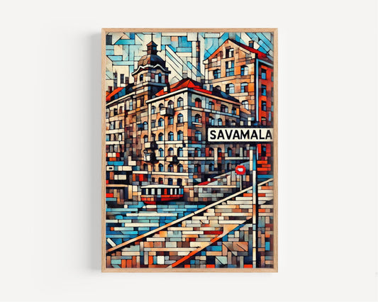 Print Savamala Wall Art - Serbian Travel Poster, European Home Decor, Serbia Souvenir & Housewarming Gift