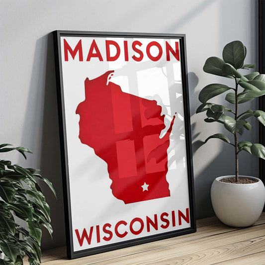 Madison Print Wall Art - Wisconsin Travel Poster, Wisco Home Decor, College Dorm Gift