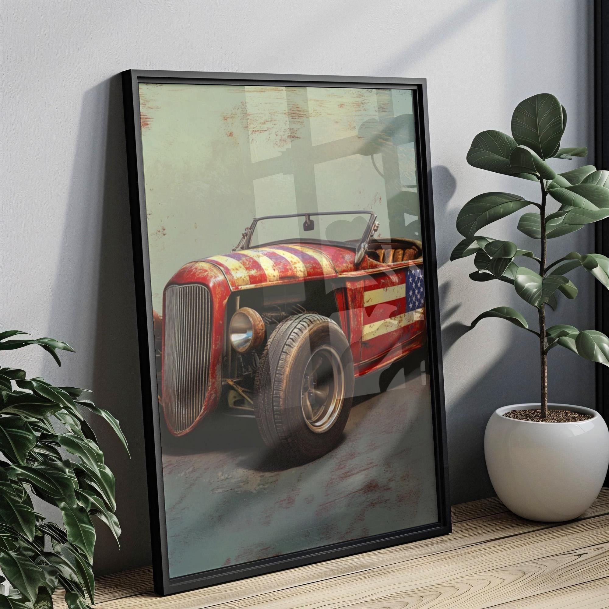 Car Poster Patriotic - USA