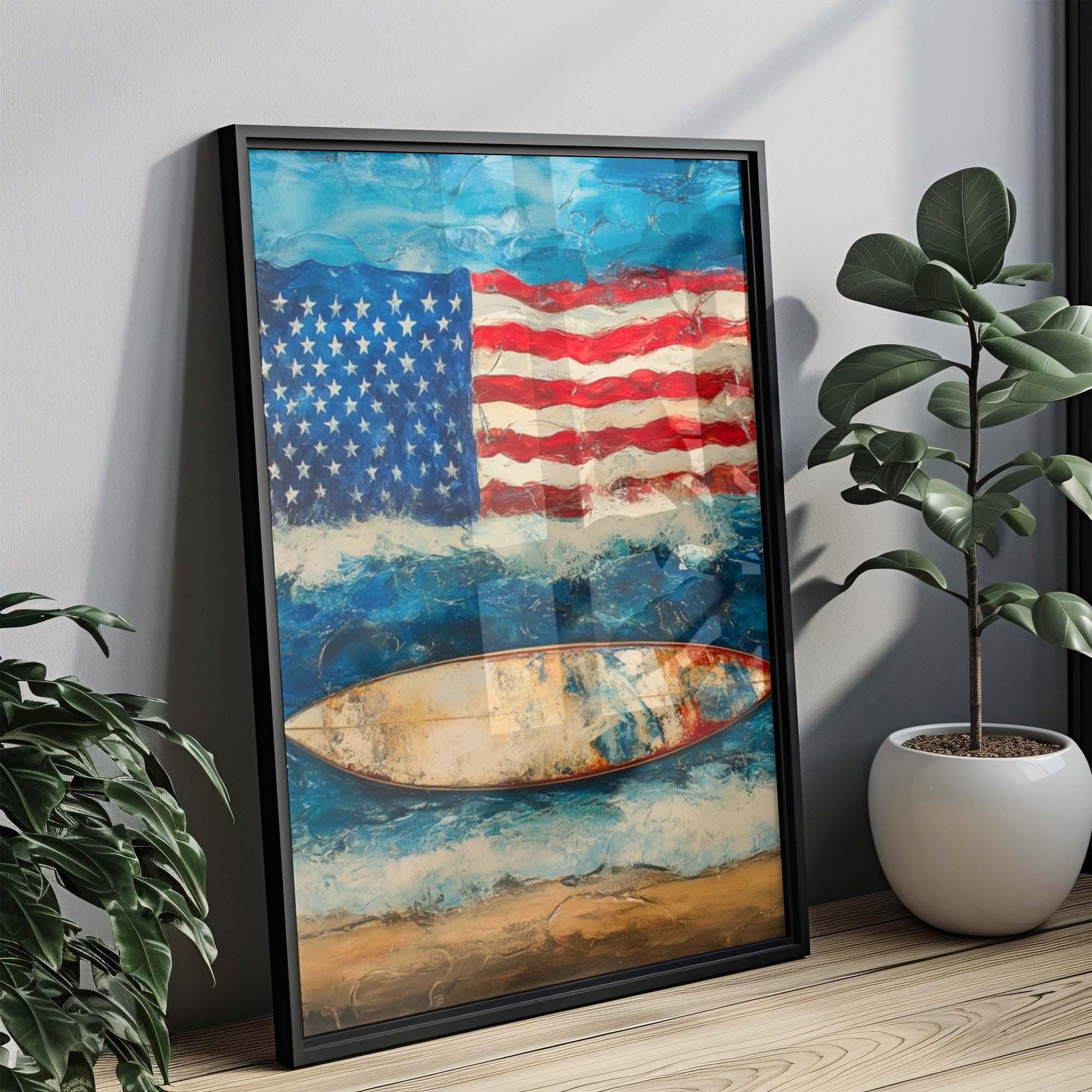 Surfing Wall Art Patriotic - United States