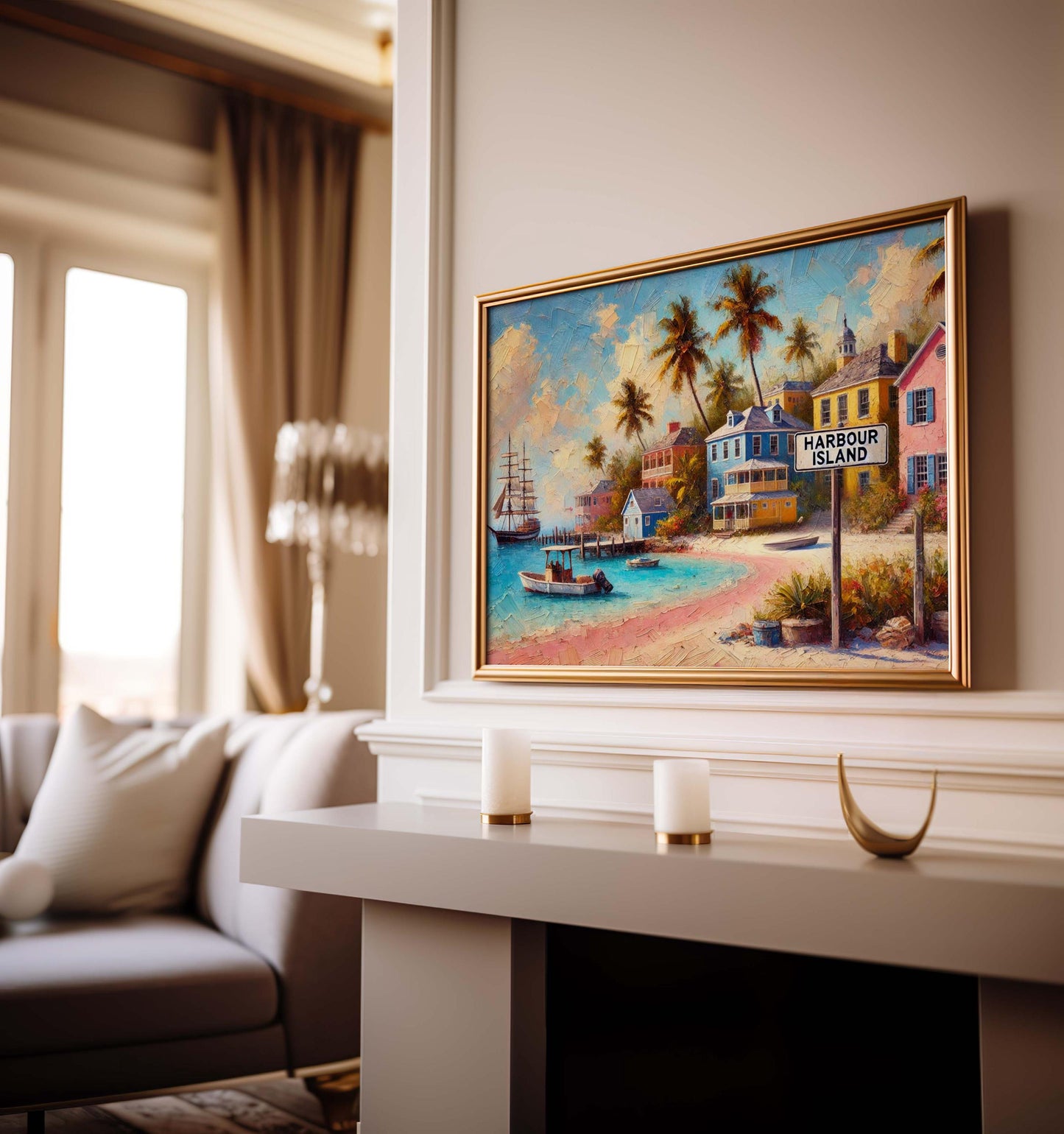 Harbour Island Bahamas Print: Pink Sand Beach Coastal Art