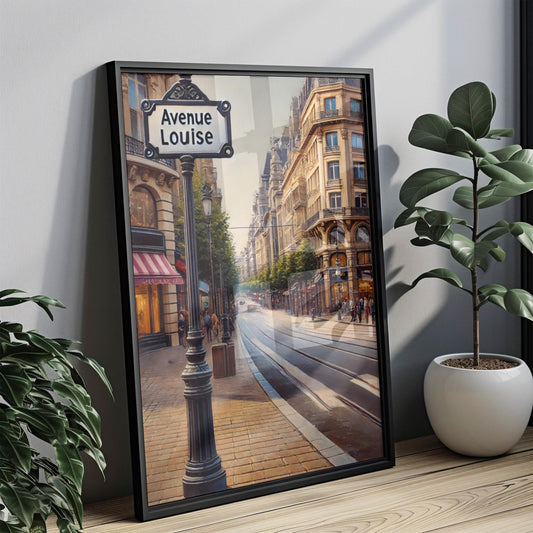 Avenue Louise Wall Art, Brussels Street Sign Print, Belgium City Map, European Charm, Travel Souvenir, Home Decor, Framed or Unframed Gift