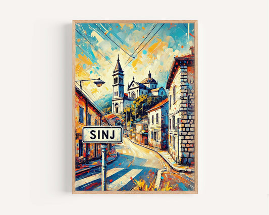 Sinj Art – Croatian City Wall Art Print, Travel Poster, European Home Decor, Housewarming Gift, Sinj Travel Artwork