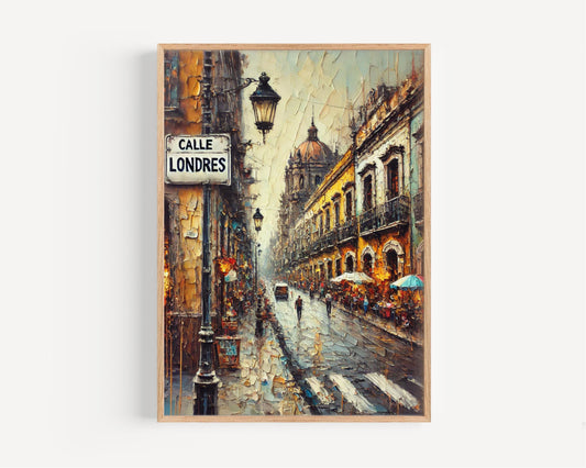 Mexico Calle Londres Wall Art Print - Mexico City Travel Poster, Housewarming Gift & Unique Mexico Artwork for Home Decor