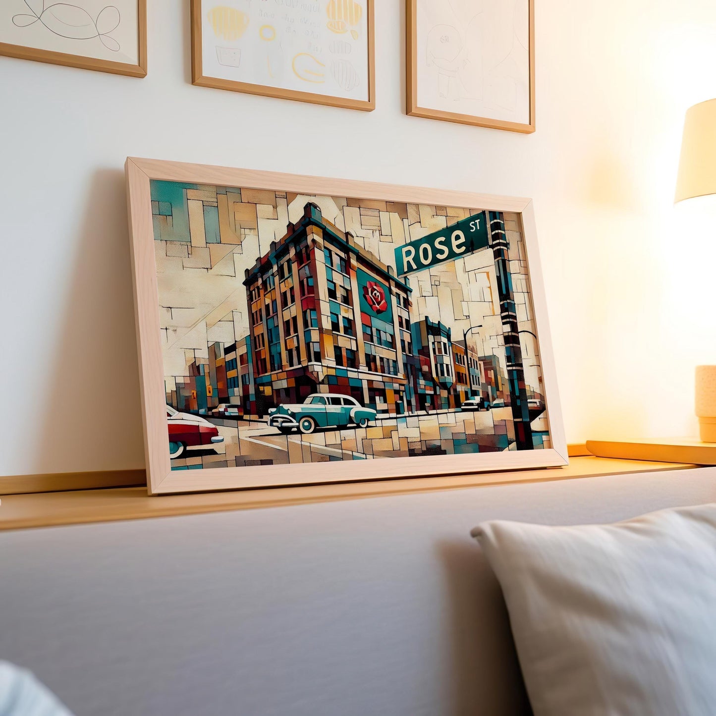 Rose Street Wall Art - Regina Travel Print, Saskatchewan Housewarming Gift, Rose St Poster, Local Canada Map Decor, Prairie City Art