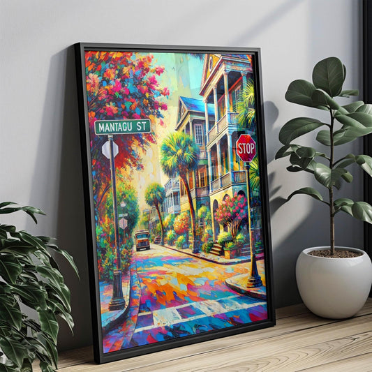 Charleston Montagu St Wall Art Travel Print South Carolina Gift Housewarming Poster Charleston Decor