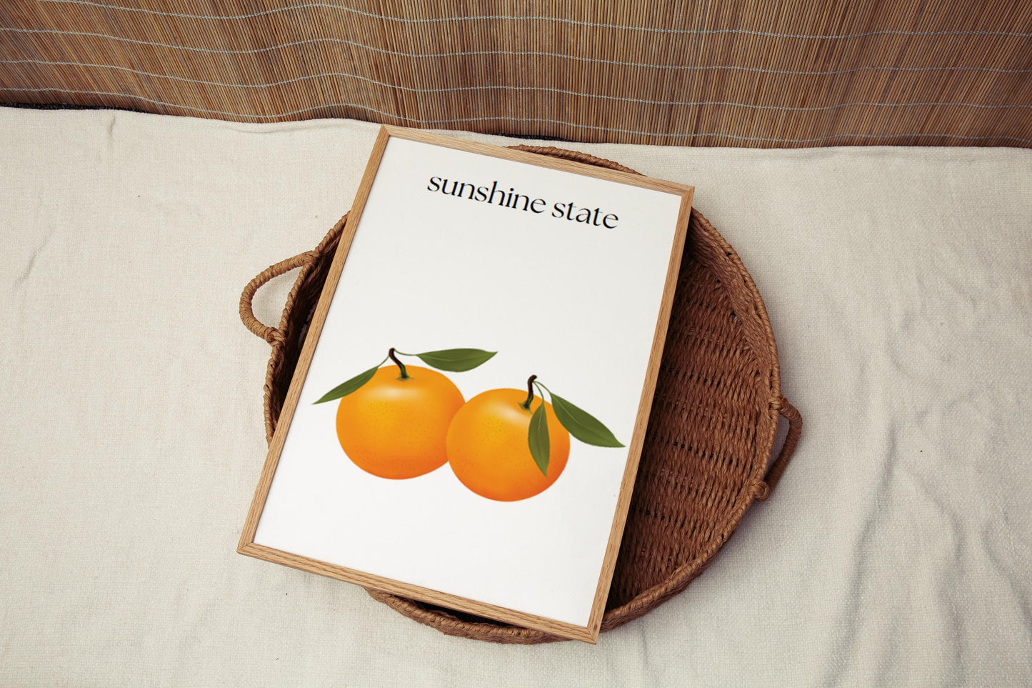 Sunshine State Wall Art Print - Florida Travel Decor, Housewarming Gift, College Dorm & Home Decoration